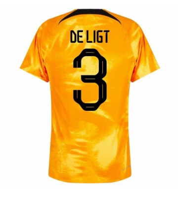 Holandia Matthijs de Ligt #3 Koszulka Podstawowych MŚ 2022 Krótki Rękaw